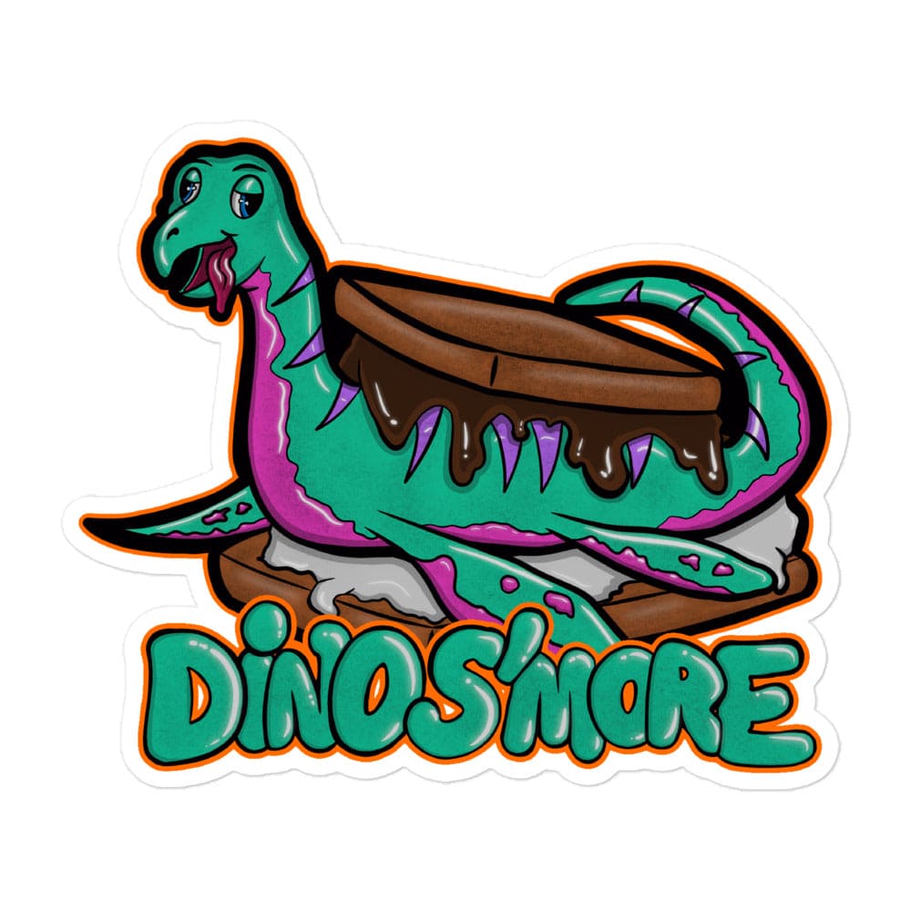 Dino S'more // Bubble-free stickers - Maux Zachintosh