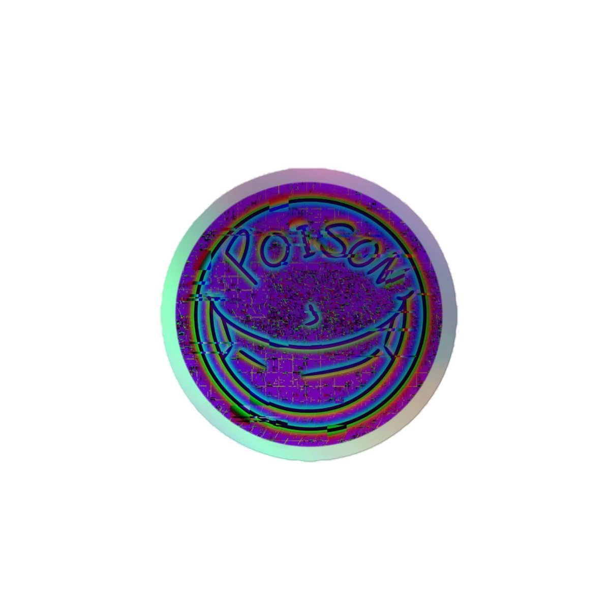 Poison Face Glitch // Holographic sticker - Maux Zachintosh