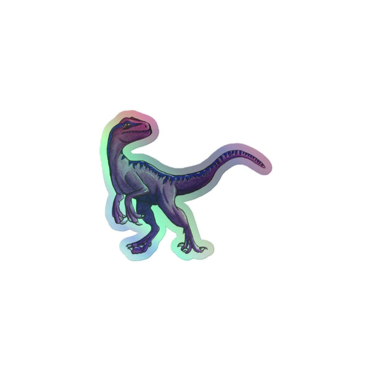 Purple Raptor // Holographic sticker - Maux Zachintosh