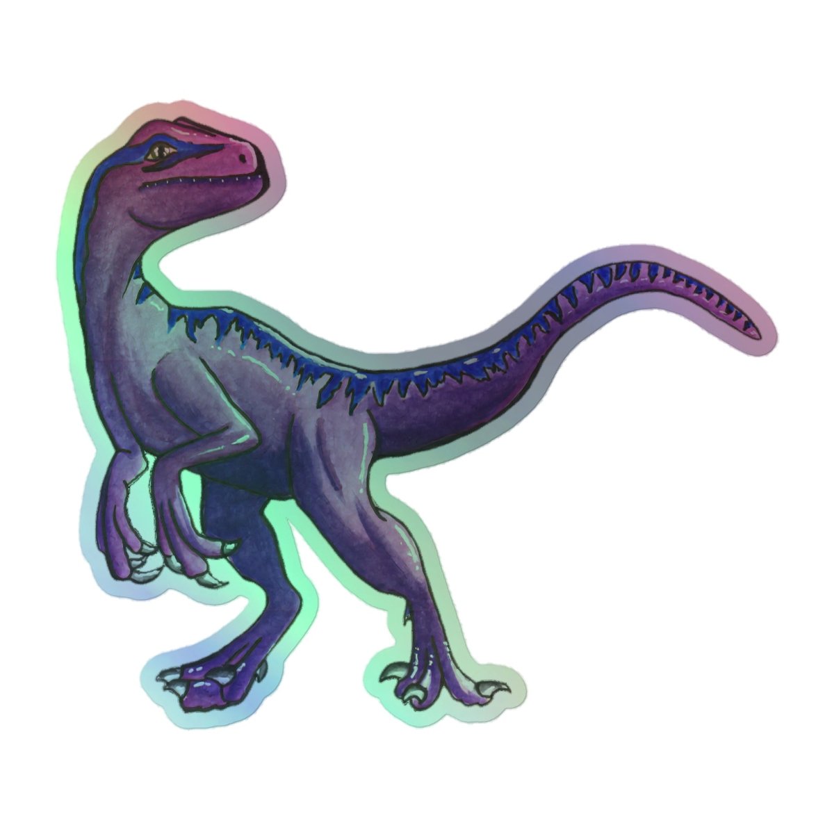 Purple Raptor // Holographic sticker - Maux Zachintosh