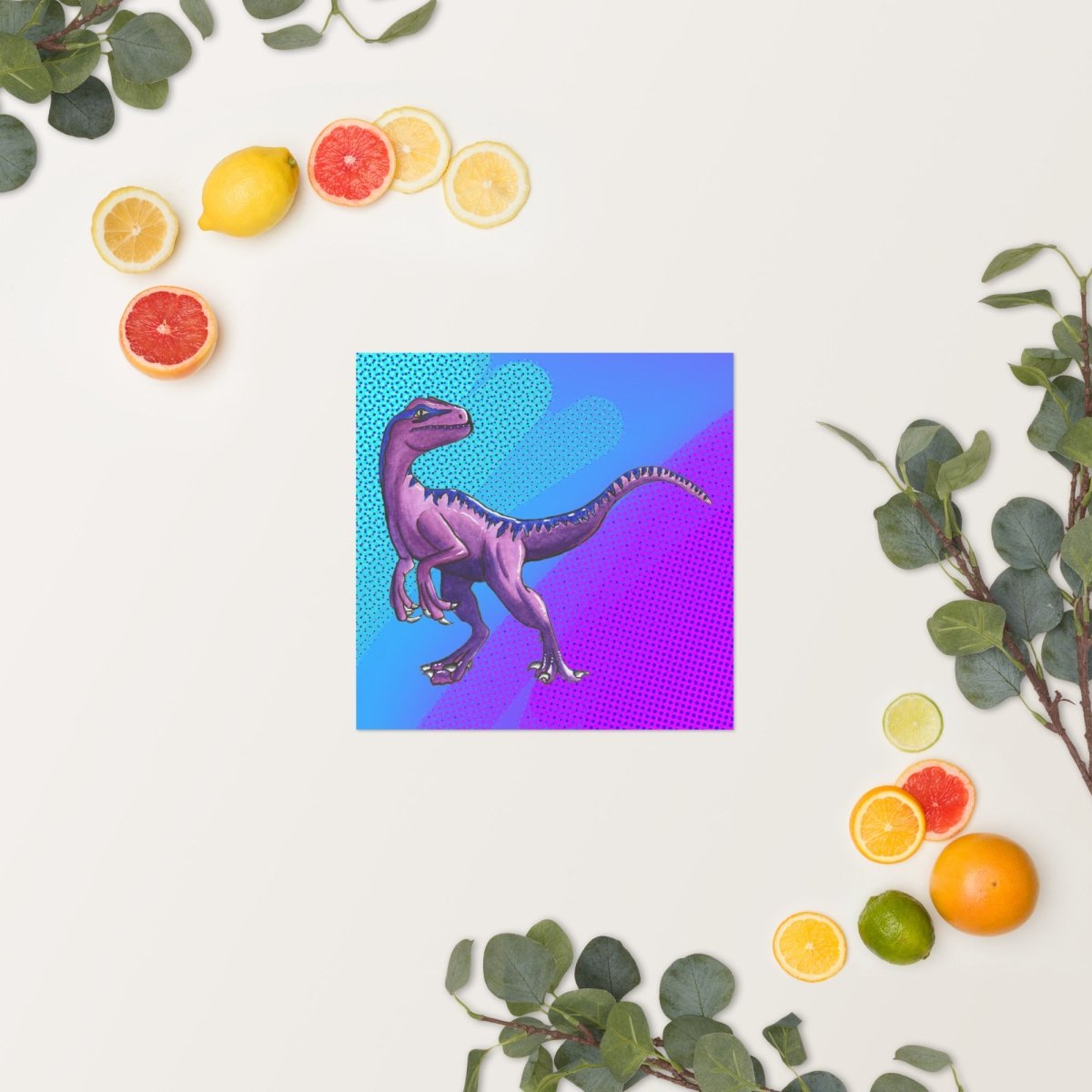 Purple Raptor Poster - Maux Zachintosh
